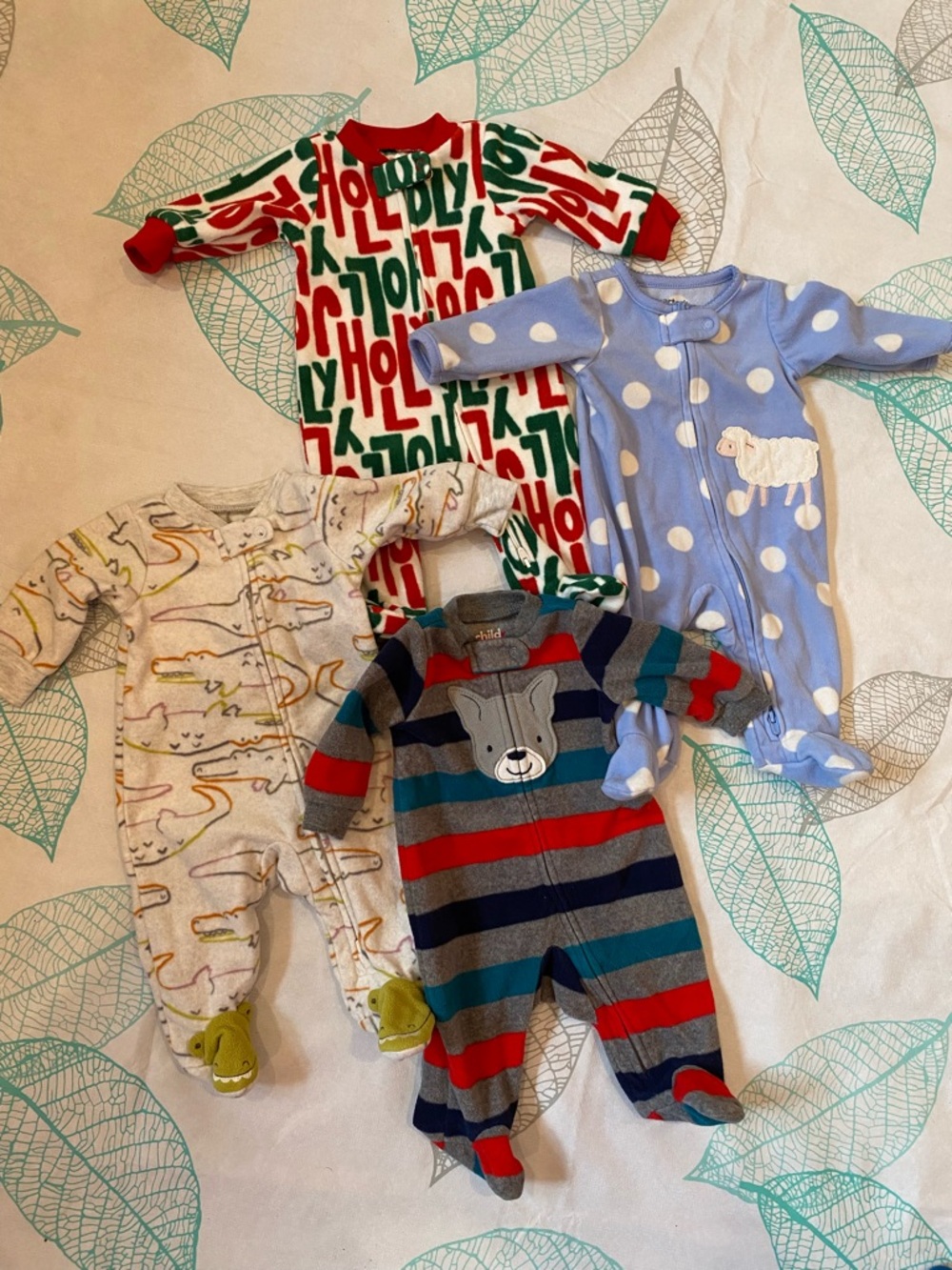 Baby Holiday & Animal Print One-Piece warm Sleepers - Multi Color Pack